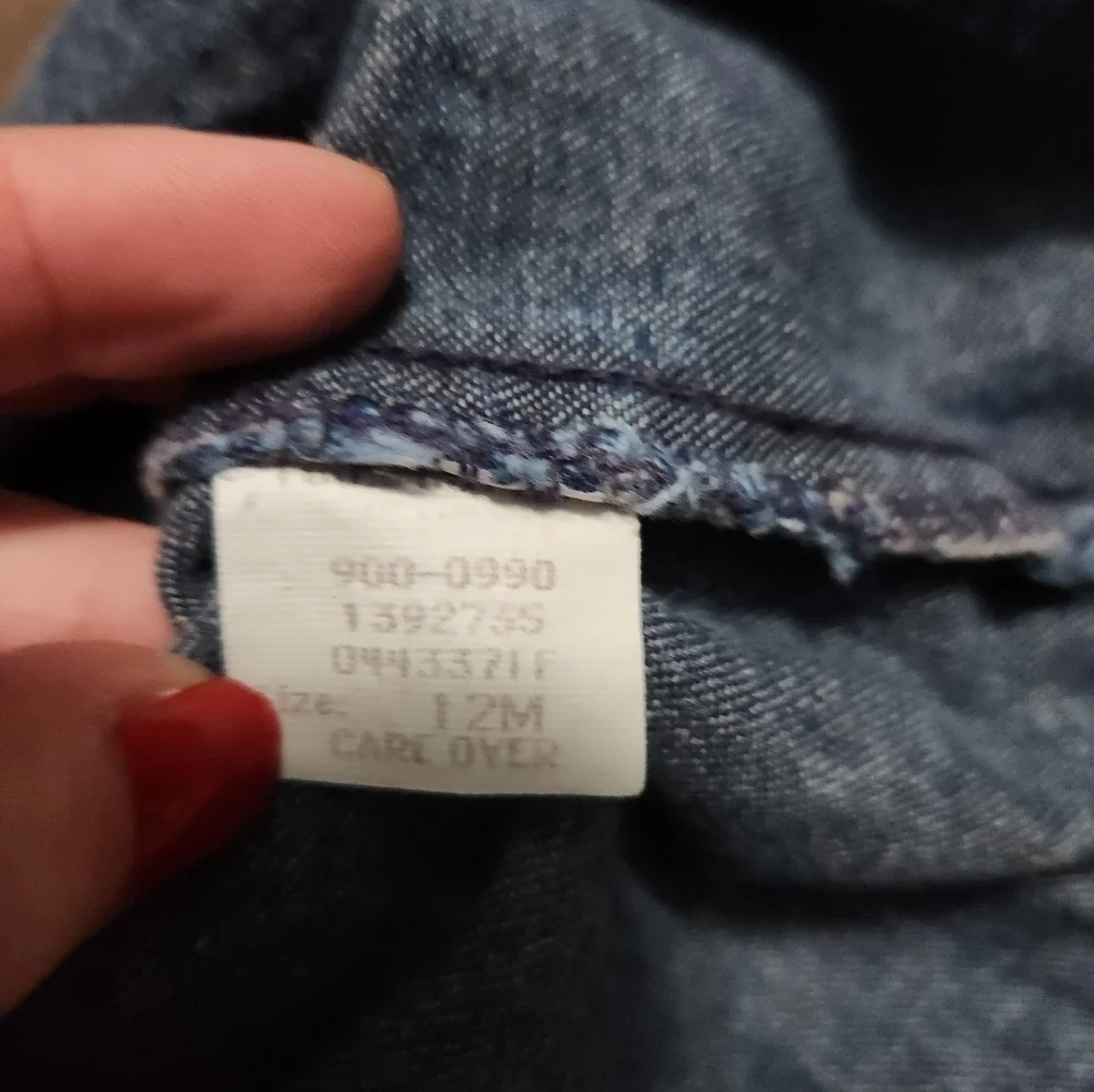 Oshkosh Denim Dress With Criss Cross Back Size 12mo Vintage